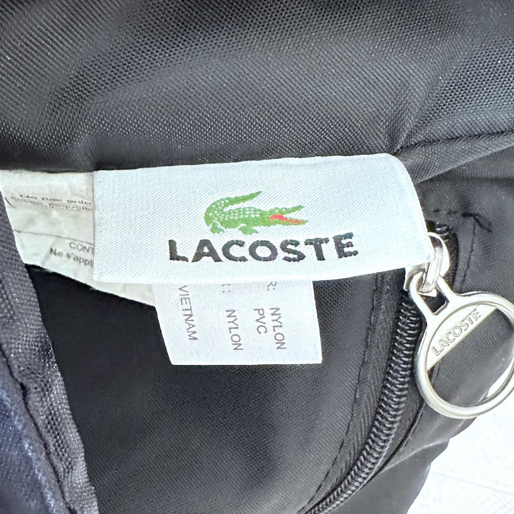 LACOSTE Black Nylon Logo signature Messenger Laptop shoulder bag - Picture 13 of 13